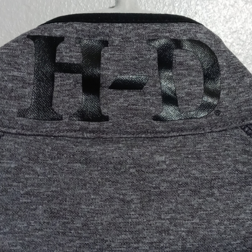 Harley Davidson Pull Over Grey Jacket Half Zip - image 6